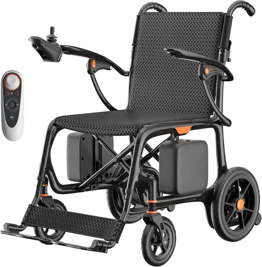 All-Terrain FreeWink Carbon Fiber Ultralight Foldable Electric Wheelchair – 28lbs, 28-Mile Range